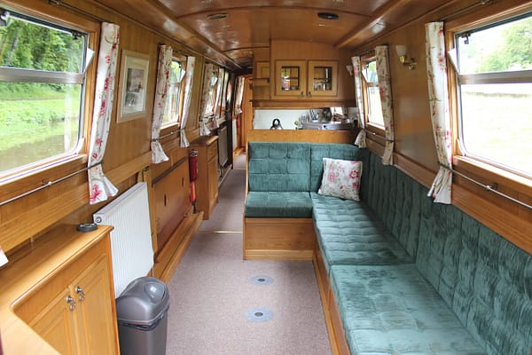 Looking from the bow deck the front seating area has the option of a dining table or double bed
